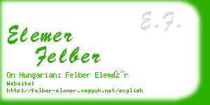 elemer felber business card